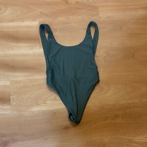 Aerie Sleek Olive Green One-Piece Swimsuit